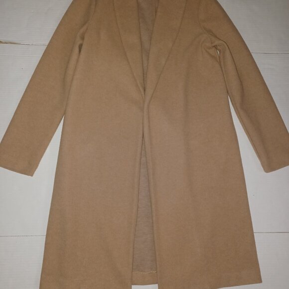 JOIE LIGHTWEIGHT OPEN FRONT LONGLINE SHAWL COLLAR TRENCH COAT STYLE JACKET - Picture 13 of 13